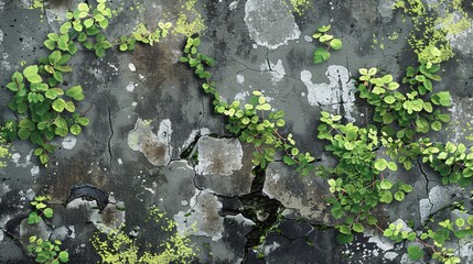 Obraz premium Elegant Texture of Old Plaster Mossy Lichen Wall Background for Designers