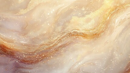 Fototapeta premium Abstract background in champagne tones with fine glitter textures and glowing highlights creating a celebratory feel