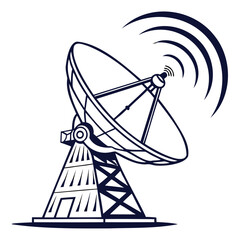 Black Antenna icon, Wireless communication icons Silhouette vector illustration Isolated on transparent Background