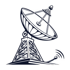 Black Antenna icon, Wireless communication icons Silhouette vector illustration Isolated on transparent Background