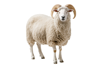 Deccani Sheep Isolated on Transparent Background PNG Image.