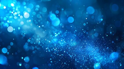 Sparkling Blue Bokeh Background with Ethereal Light Effects
