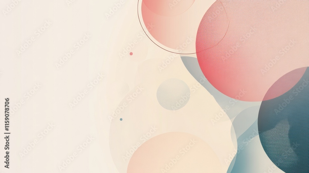 Leinwandbilder create unique designs with abstract geometric circles and lines in pastel tones for modern minimalis