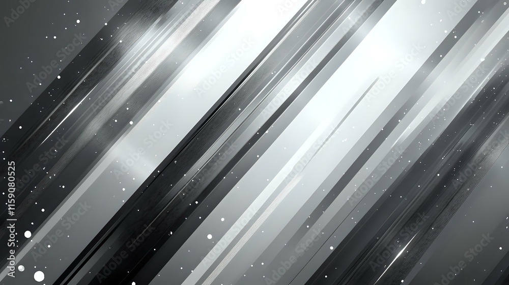 Wall mural abstract background in shades of grey with sleek gradients and glowing particles creating a minimali
