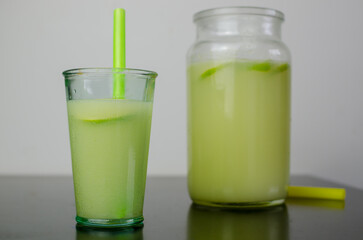 Refreshing summer drink - lemonade with limes - healthy and juicy