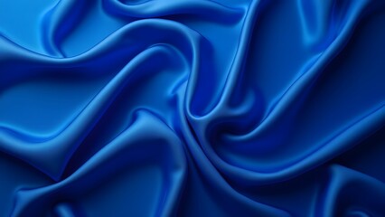 Obraz premium Royal Blue Silk Fabric Draped Luxurious Soft Texture Background