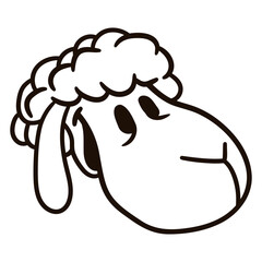 Sheep Face Head Cute Sweet Little Lamb Cool Comic Design Lover Art Vector Illustration Card T-Shirt Poster Sticker Graphic Print Decorative Drawing Isolated Logo Decoration Symbol Creative Cool Style

