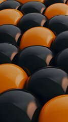 Fototapeta premium Abstract 3D Orange Black Sphere Background