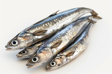 Obraz premium Fresh sardines on white surface