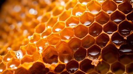 honeycombs with honey dripping from it