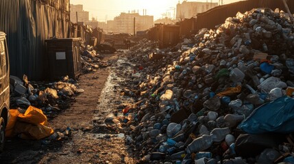 Urban Waste Management in Vibrant Warm Light