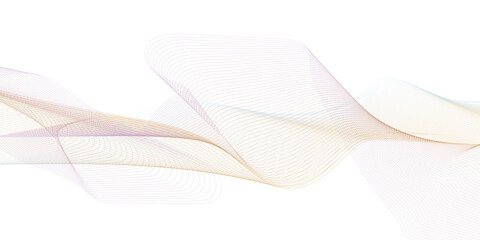 Abstract wave element for design. Wave with lines created using blend tool. Curved wavy line, smooth stripe.