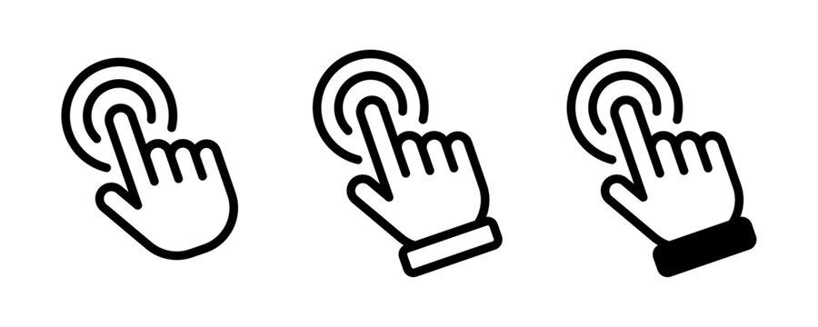 Click hand cursor icon set