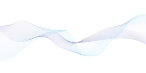 Vector illustration of wavy lines. Wave with lines created using blend tool. Curved wavy line, smooth stripe.