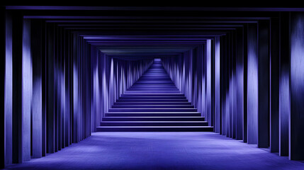 Purple 3D Stairway Tunnel Illustration