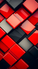 Red Black Grey 3D Abstract Background