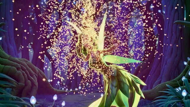 3D Dragon Character, Glowing Scales & Wings, Luminescent Forest Backdrop, Patreon Promotion
