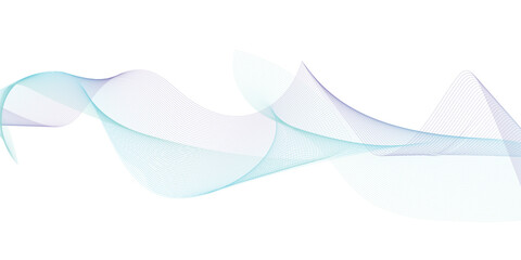 Vector wave lines smooth flowing dynamic blue purple pink gradient isolated on white background. 