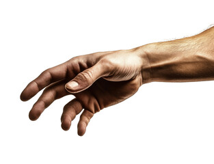 A single hand giving a thumbs down, isolated and centered on a white background, symbolizing disapproval