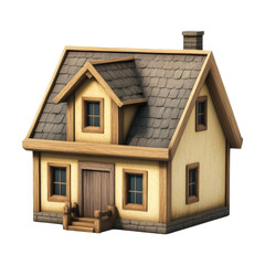 Charming wooden house icon illustration