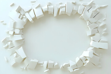 White Abstract 3D Shattered Frame