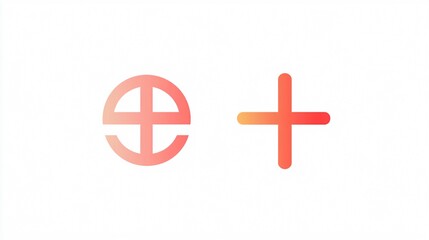 Obraz premium Transparent Plus and Minus Outline Icon - Professional 2D Graphic Design Element