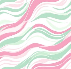 Soft pastel stripes and wavy lines in a seamless pattern, easter pattern