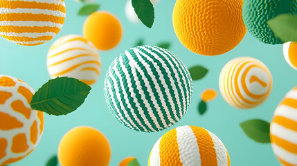 Abstract 3D Striped Sphere Background