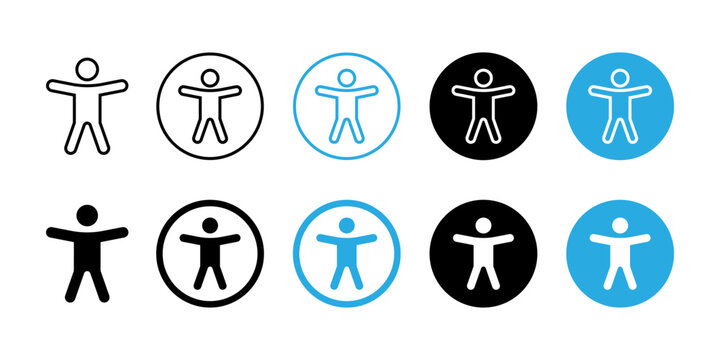 Accessibility icon set. Universal access vector symbol. Blind disability people or visually impaired access the web button. Vector illustration