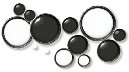 Abstract 3D Black White Circles Background
