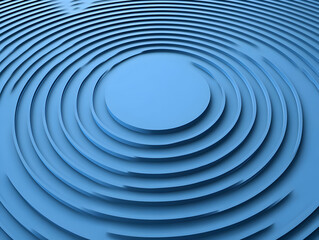 Obraz premium Abstract 3D Blue Concentric Circles Background