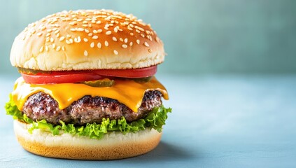 hamburger on black background