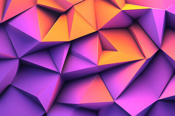Obraz premium Abstract 3D Purple Orange Geometric Background