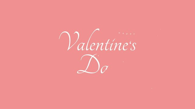 white handwritten valentine's day pink background suitable for backgrounds, greeting cards, decoration.