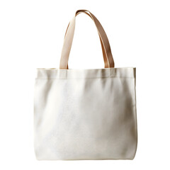 Plain cotton tote bag with natural texture isolated on white background