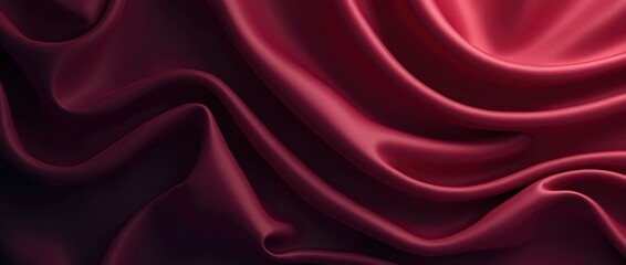 Obraz premium Dark red abstract background. Silk satin fabric.