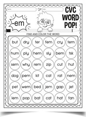 Fun CVC Word Practice Read Write Learn Worksheet
