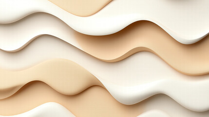 Obraz premium Abstract 3D Wavy Background in Beige and White