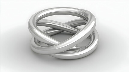 Fototapeta premium Silver Knot 3D Illustration