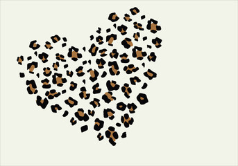 leopard print heart design and graphic