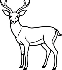 Deer line art vector