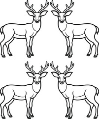 Deer line art vector