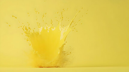 Obraz premium Yellow Liquid Splash 3D Illustration