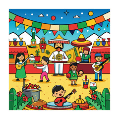 A Delicious Mexican Food Vector Illustration