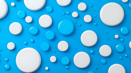 Abstract 3D Background Blue White Circles