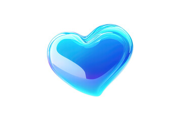 Blue glossy heart on black backdrop, symbolizing love and Valentine's Day.