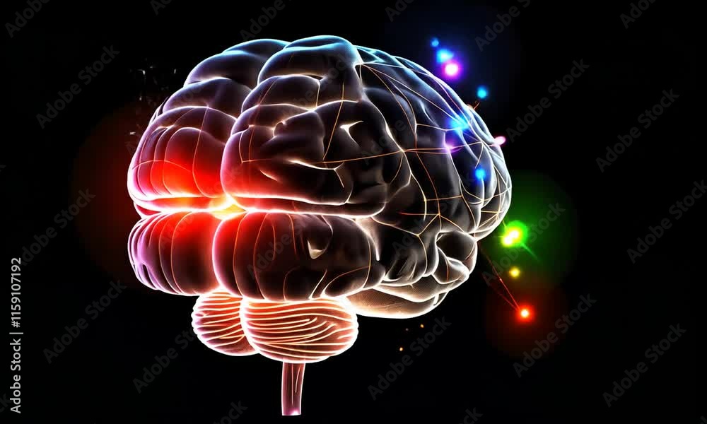 Poster artificial intelligence and neural networks: mapping the brain of the future 3d projection with colo