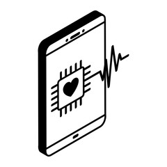 photoplethysmography isometric vector, Artificial general intelligence symbol, Natural Language Processing sign Machine Deep Learning stock Cell phones measure heart rate using optical sensors concept