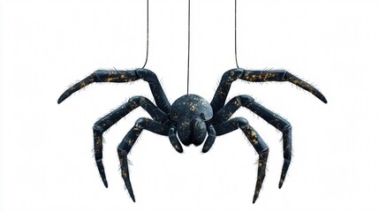 Obraz premium Spooky Hanging Spider Vector Illustration for Halloween Decor