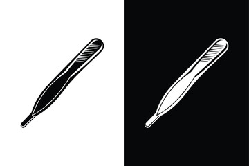 Tweezers Vector Icon. Sleek Glyph Illustration for Medical Use